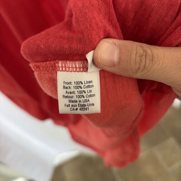 Stark X Dress Womens Size Medium Linen Midi Tank Pink Breathable Chic - Picture 3 of 8